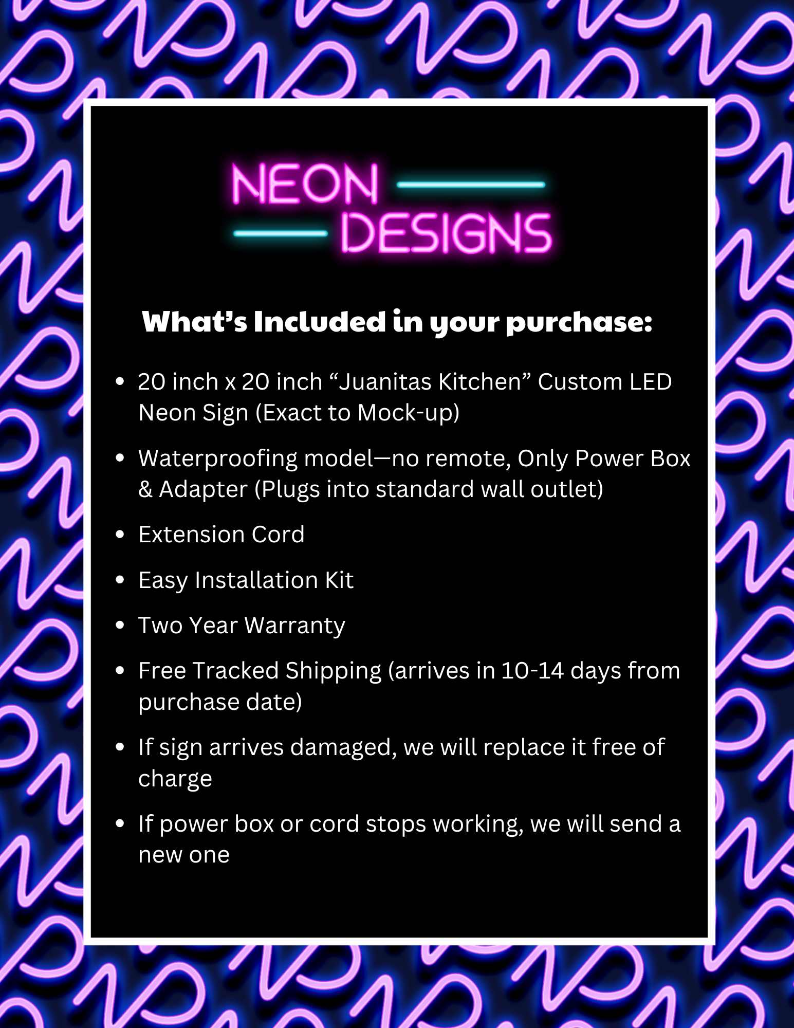 Juanitas Kitchen – Premium Neon Artwork