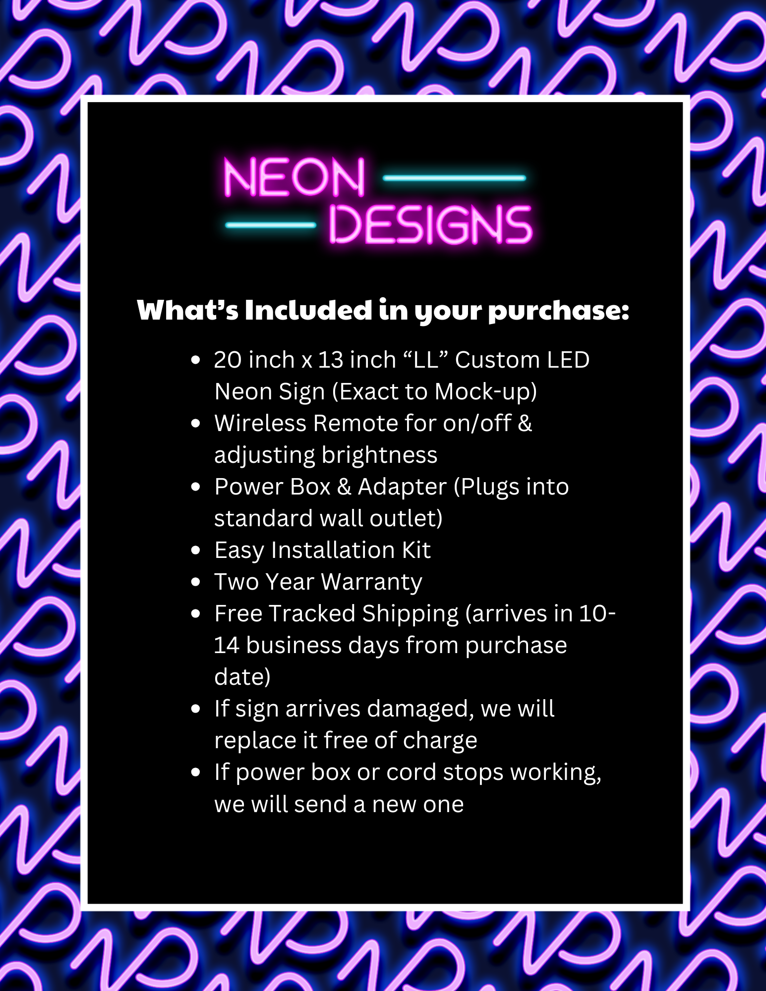 LL - Premium Neon Artwork