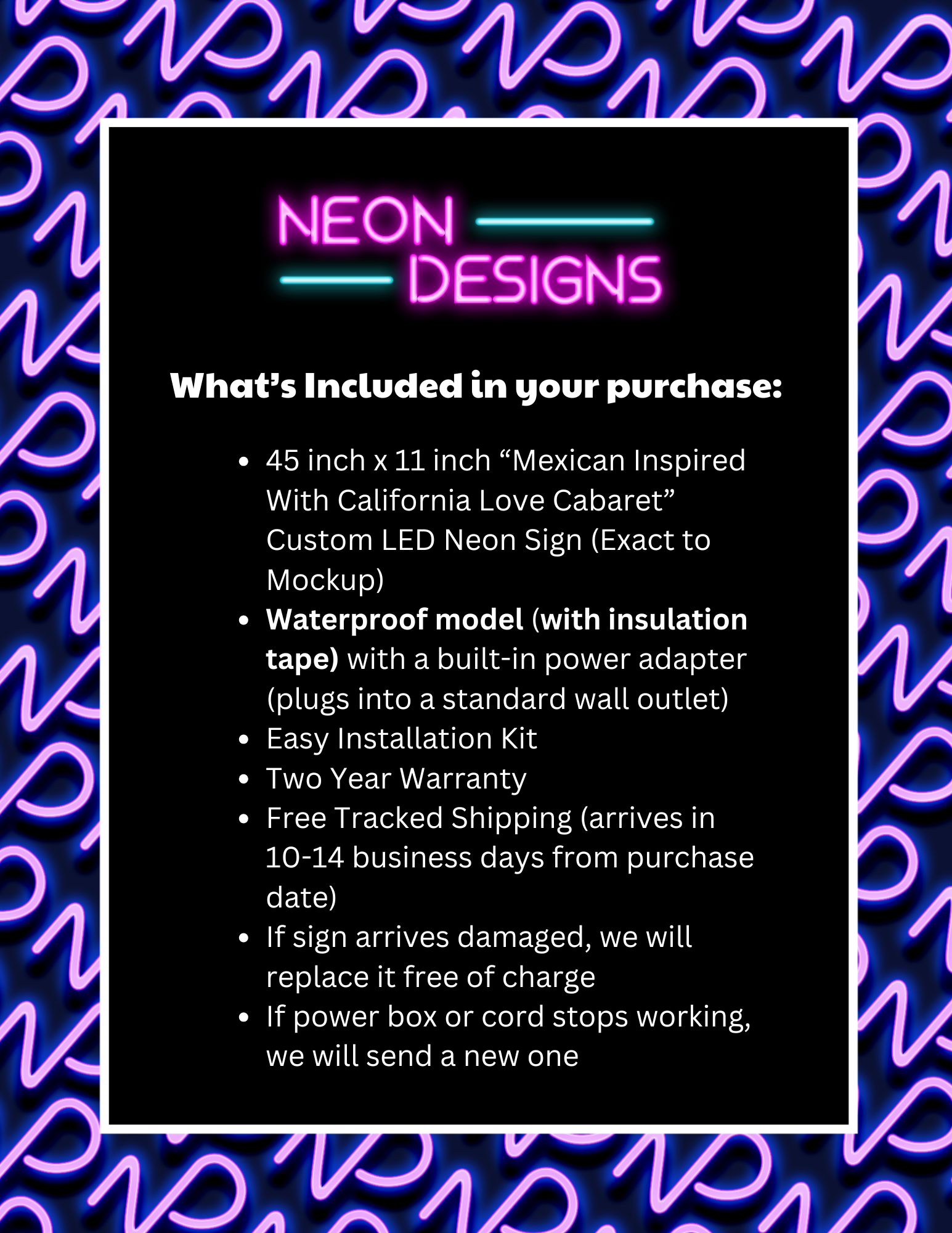 Mexican Inspired With California Love - Premium Neon Artwork