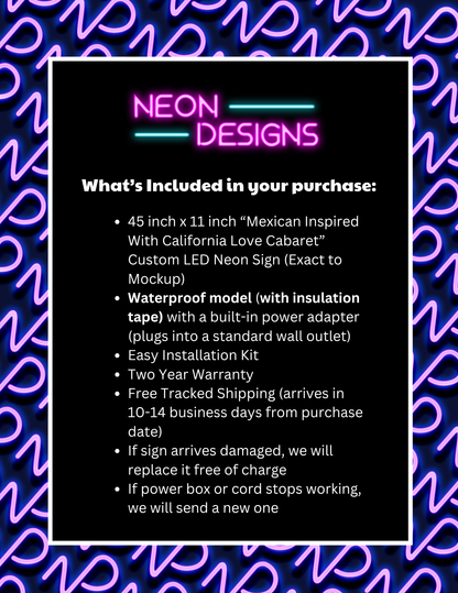 Mexican Inspired With California Love - Premium Neon Artwork