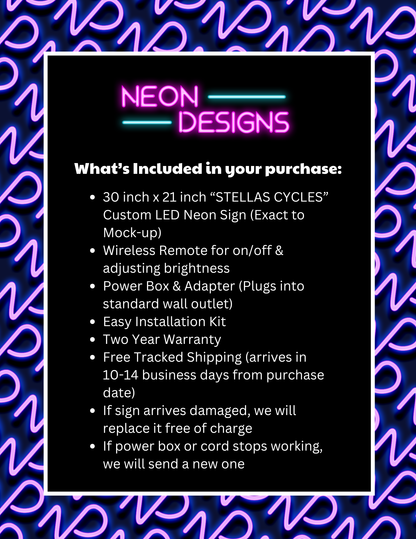 STELLAS CYCLES - Premium Neon Artwork