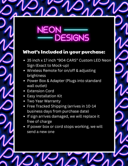 904 CARS - Premium Neon Artwork