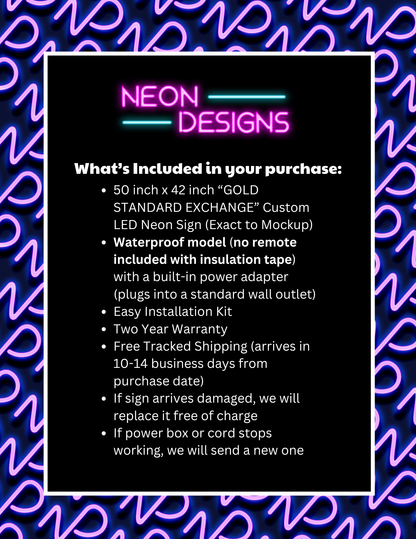 GOLD STANDARD EXCHANGE - Premium Neon Artwork