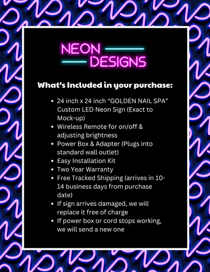 GOLDEN NAIL SPA - Premium Neon Artwork