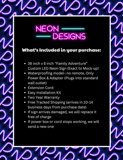 Family Adventure - Premium Neon Artwork