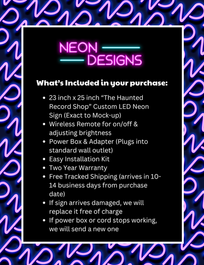 The Haunted Record Shop - Premium Neon Artwork
