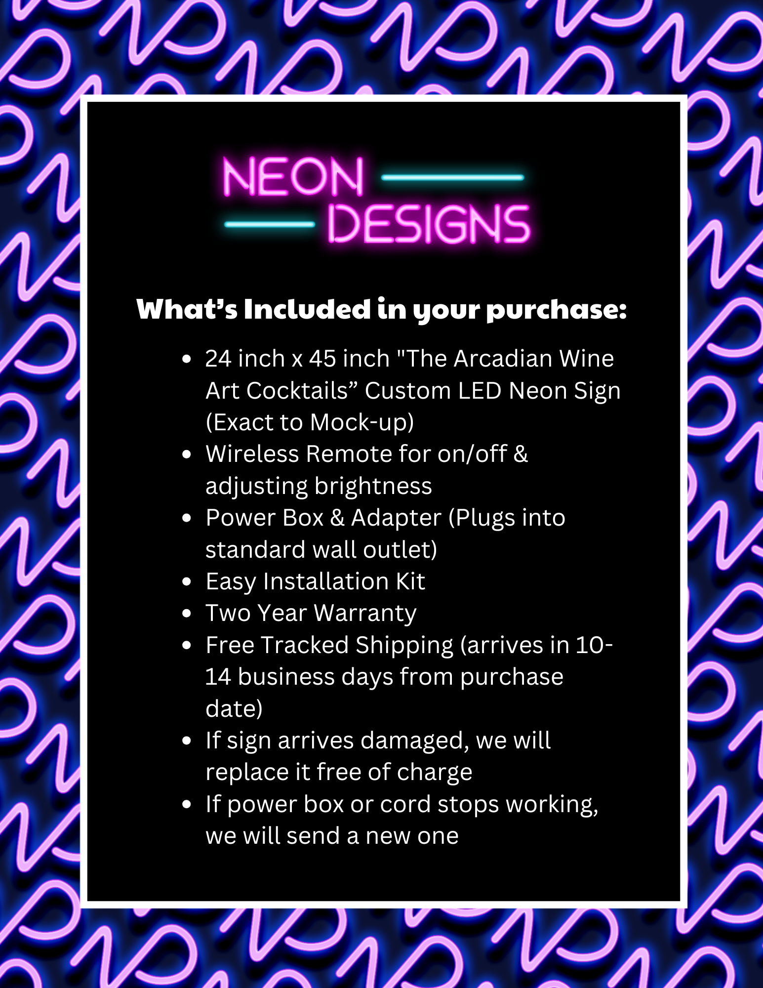 The Arcadian Wine Art Cocktails - Premium Neon Artwork