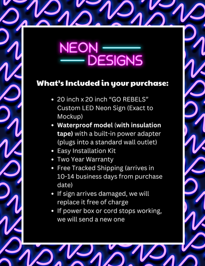 Go REBELS - Premium Neon Artwork