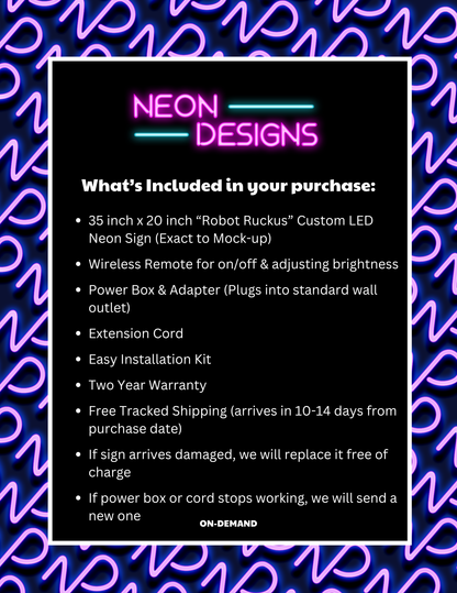 Robot Ruckus - Premium Neon Artwork