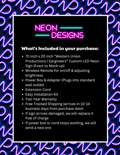 Western Union Productions / Eargineers - Premium Neon Artwork