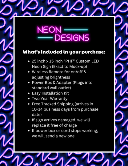 PHF | Backlit Version - Premium Neon Artwork