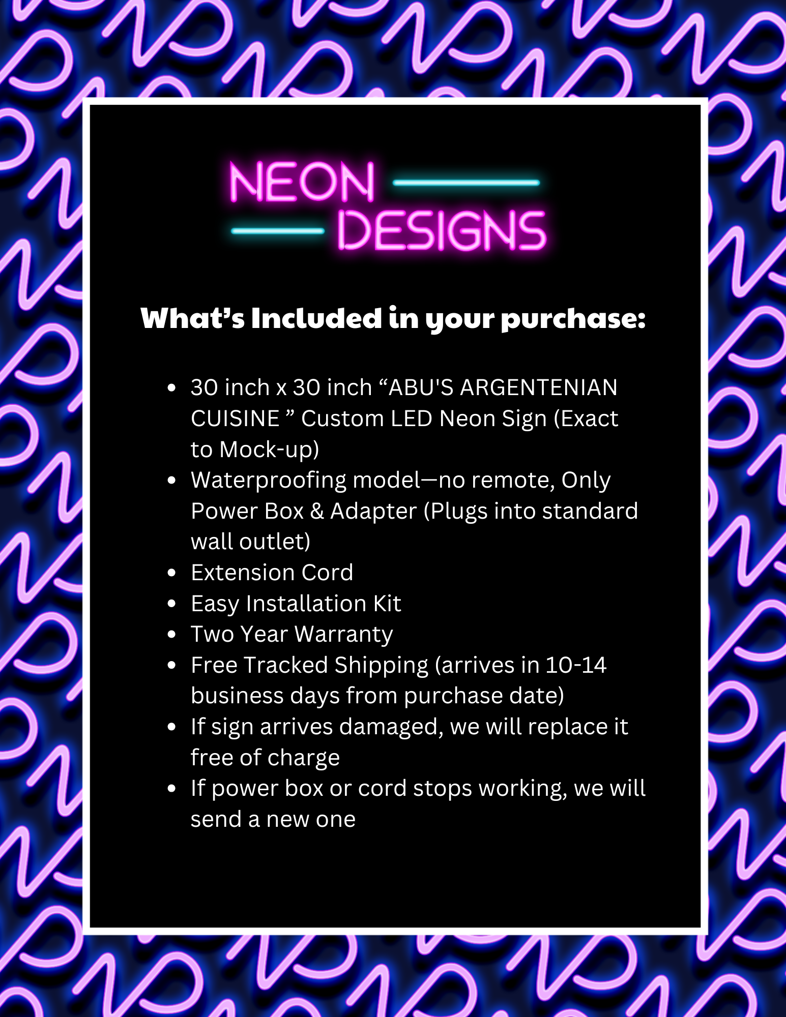 ABU'S ARGENTENIAN CUISINE - Premium Neon Artwork