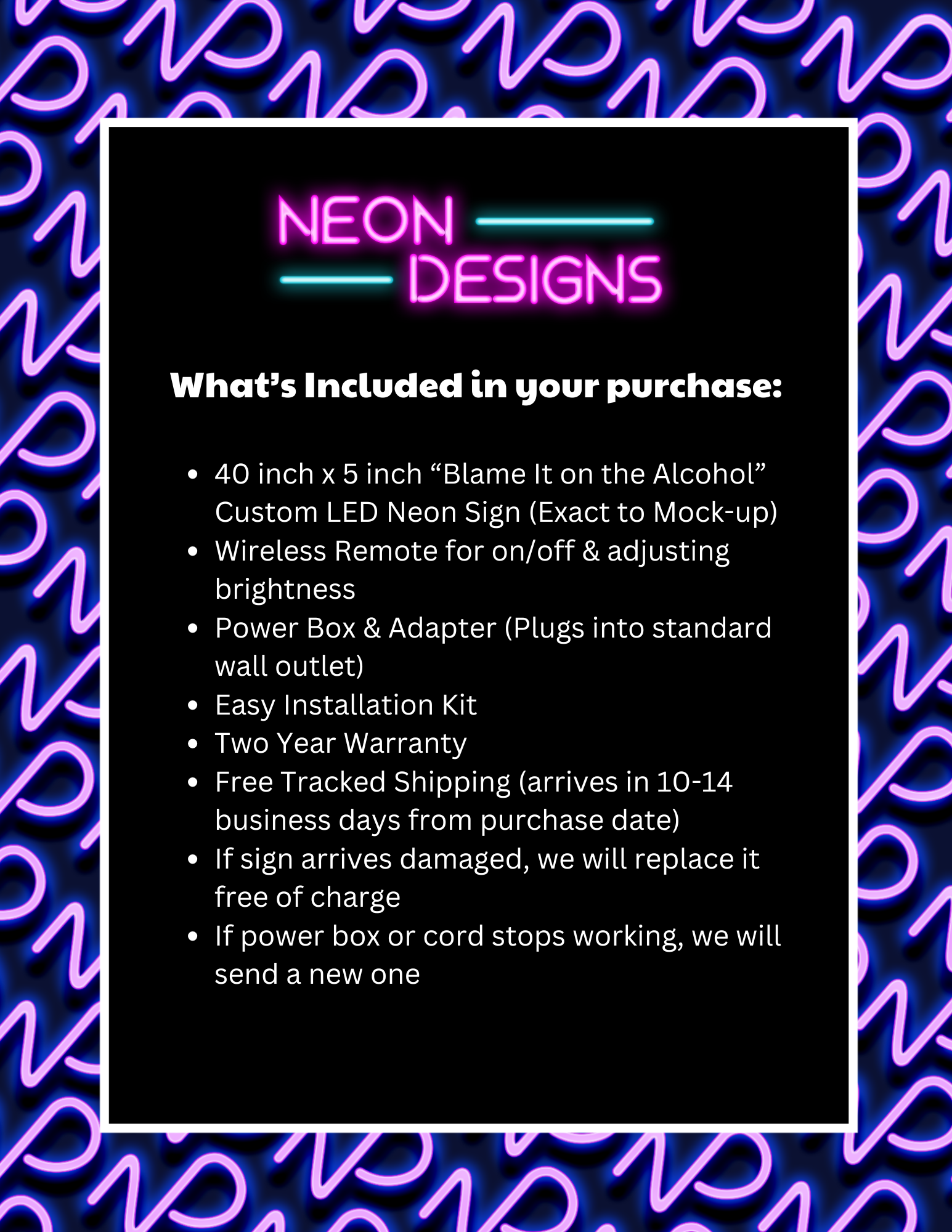 Blame It on the Alcohol - Premium Neon Artwork