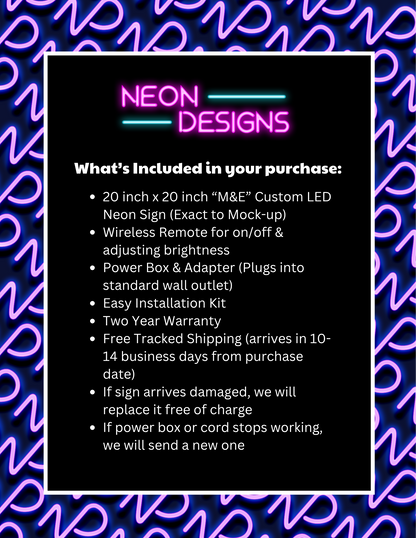 M&E - Premium Neon Artwork