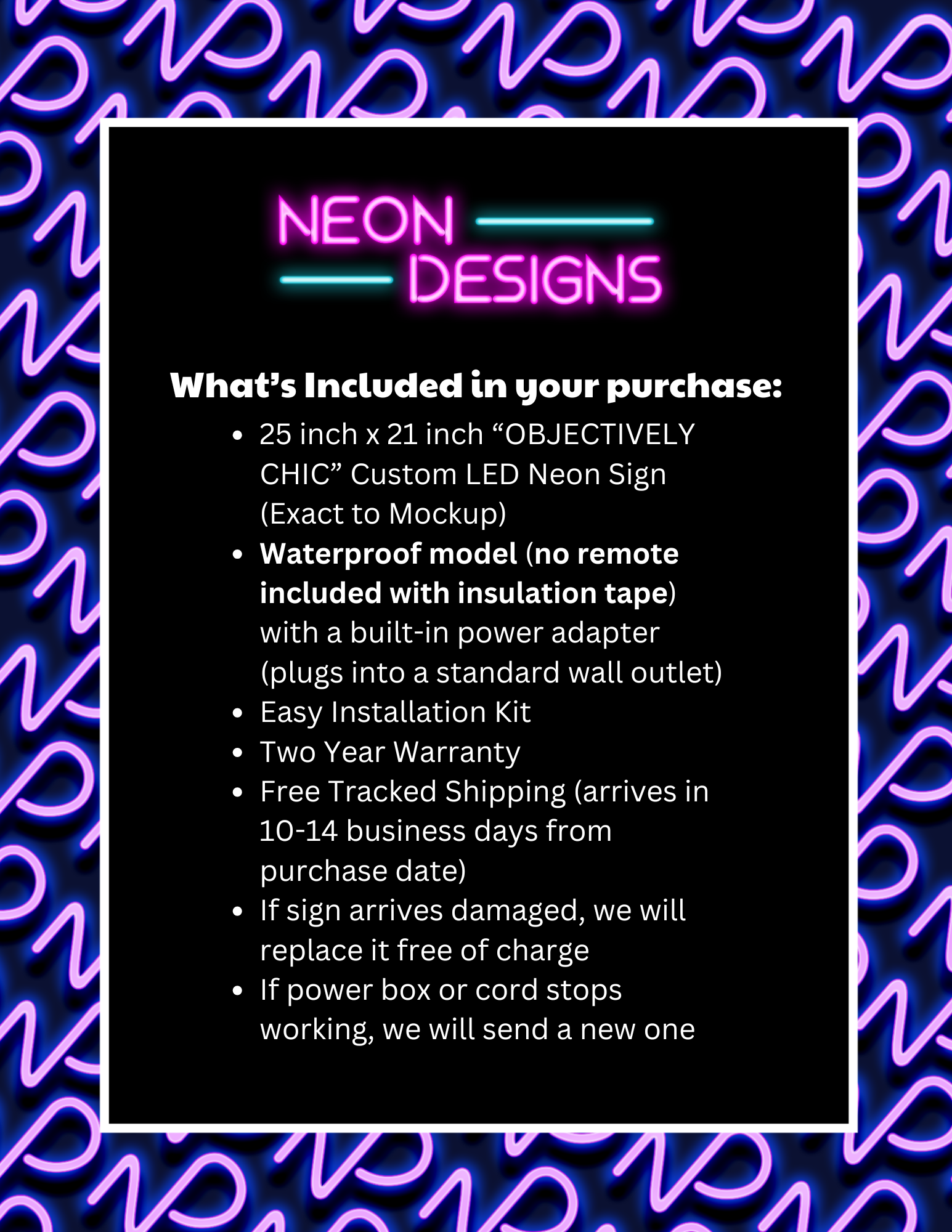 OBJECTIVELY CHIC - Premium Neon Artwork
