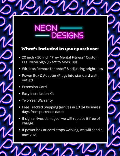 Frey Mental Fitness – Premium Neon Artwork