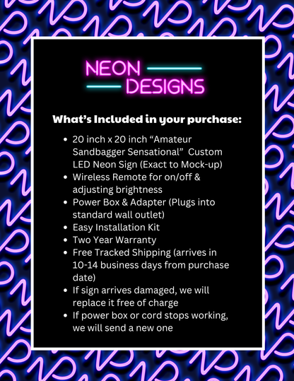 Amateur Sandbagger Sensational - Premium Neon Artwork