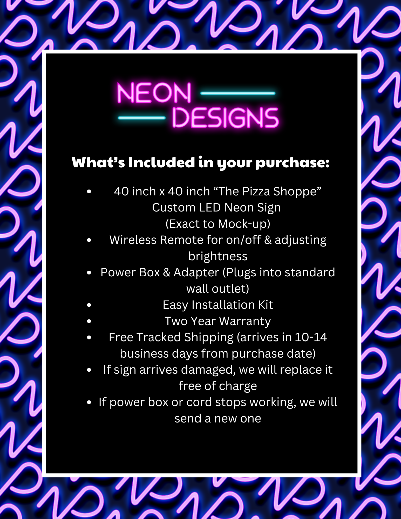 The Pizza Shoppe - Premium Neon Artwork