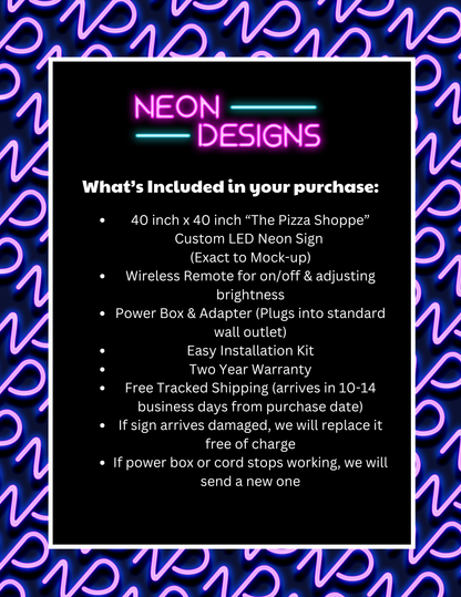 The Pizza Shoppe - Premium Neon Artwork