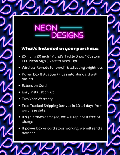Murat's Tackle Shop – Premium Neon Artwork