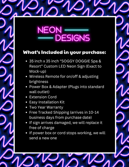 SOGGY-DOGGIE Spa & Resort - Premium Neon Artwork