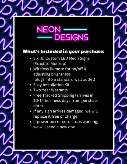 Pacifico Font Signs - Premium Neon Artwork