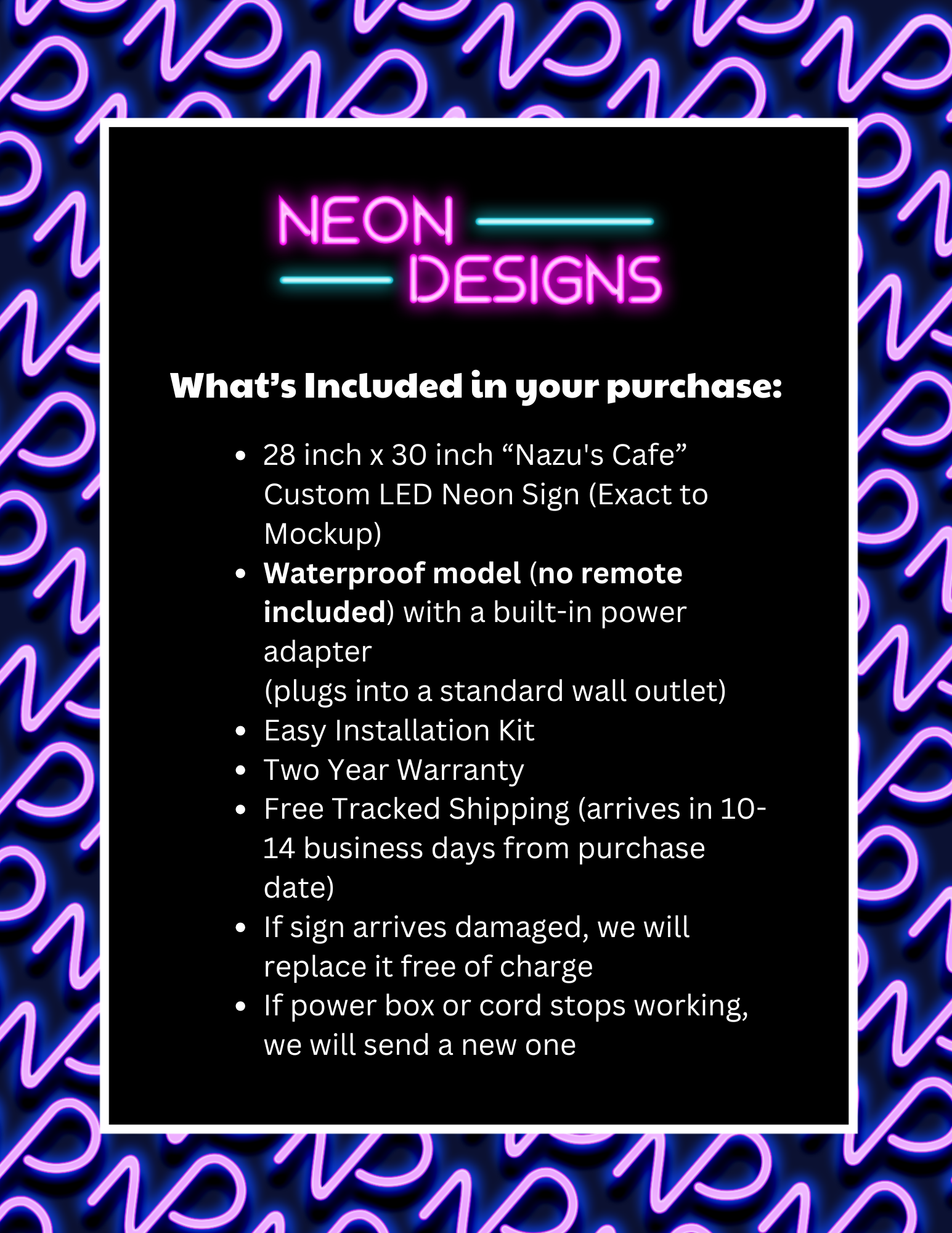 Nazu's Cafe - Premium Neon Artwork