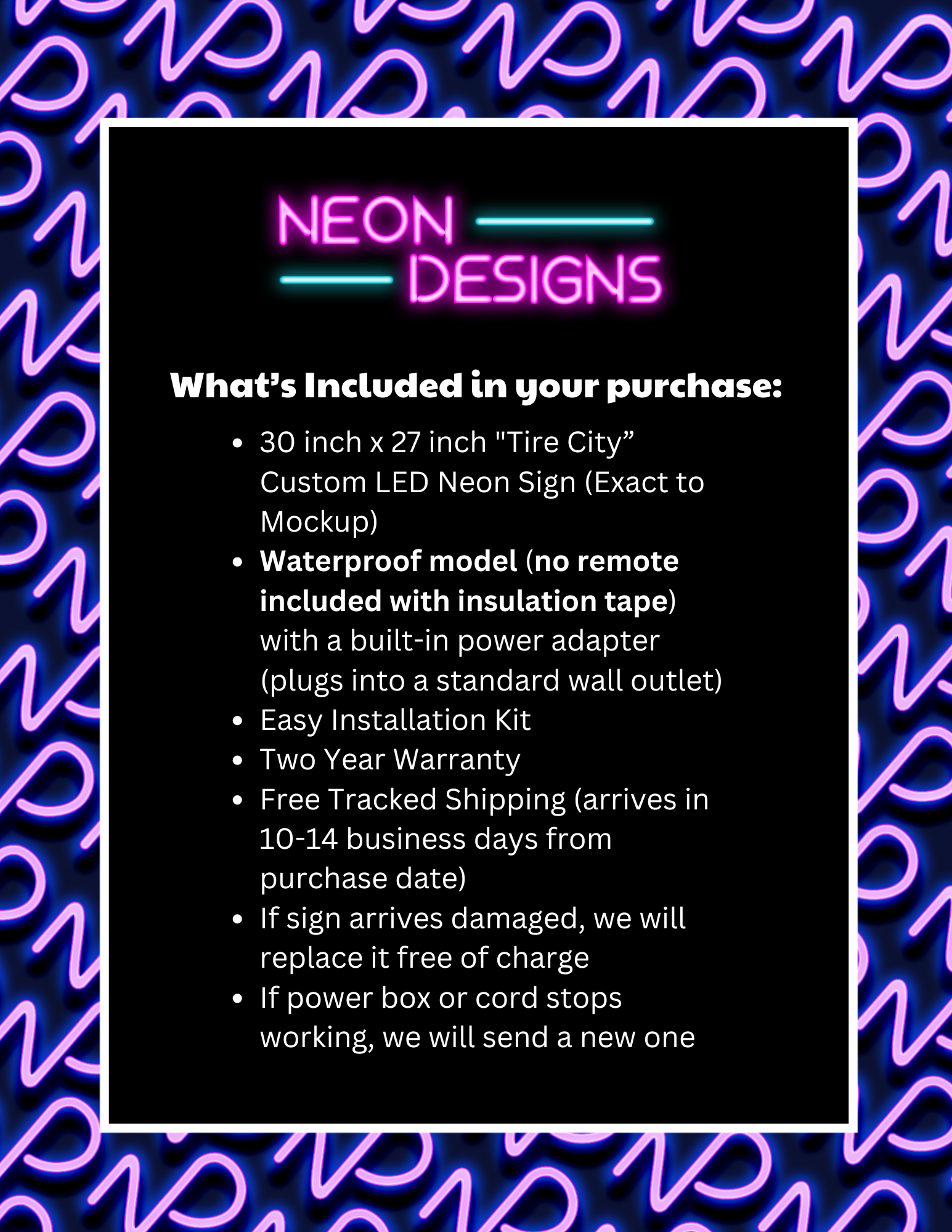 Tire City - Premium Neon Artwork