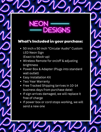 Circular Audio - Premium Neon Artwork