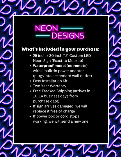 J - Premium Neon Artwork