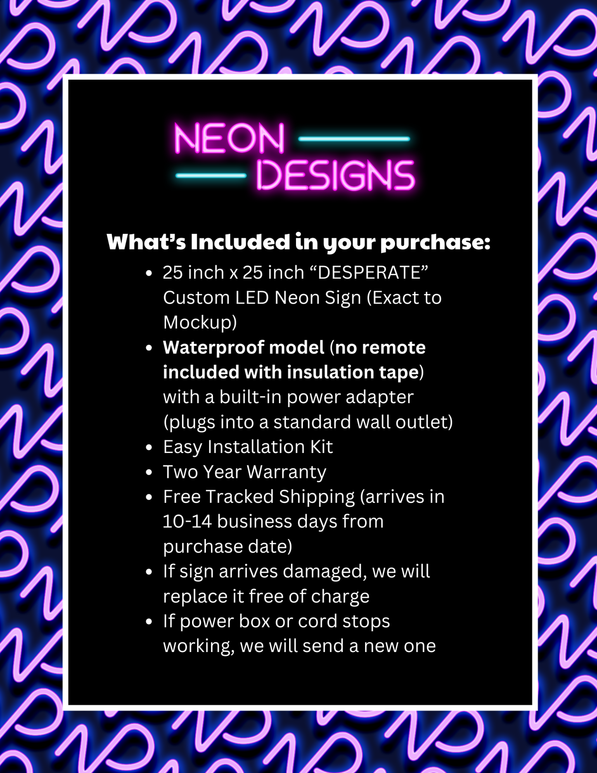 DESPERATE - Premium Neon Artwork