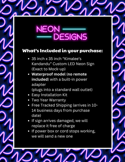 Kimalee’s Kandandu - Premium Neon Artwork