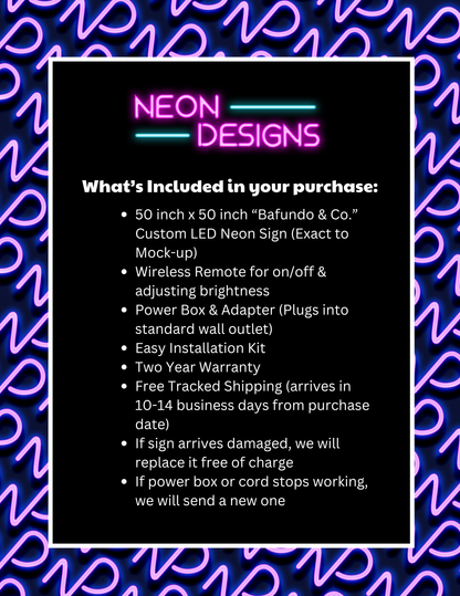 Bafundo & Co. - Premium Neon Artwork