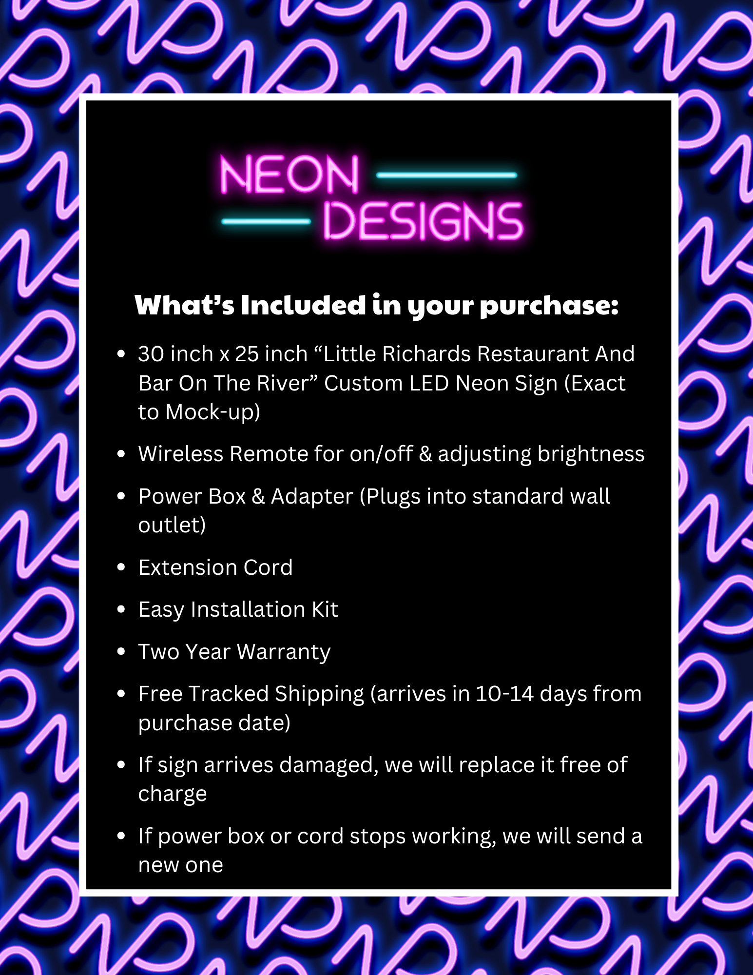 Little Richards Restaurant And Bar On The River – Premium Neon Artwork