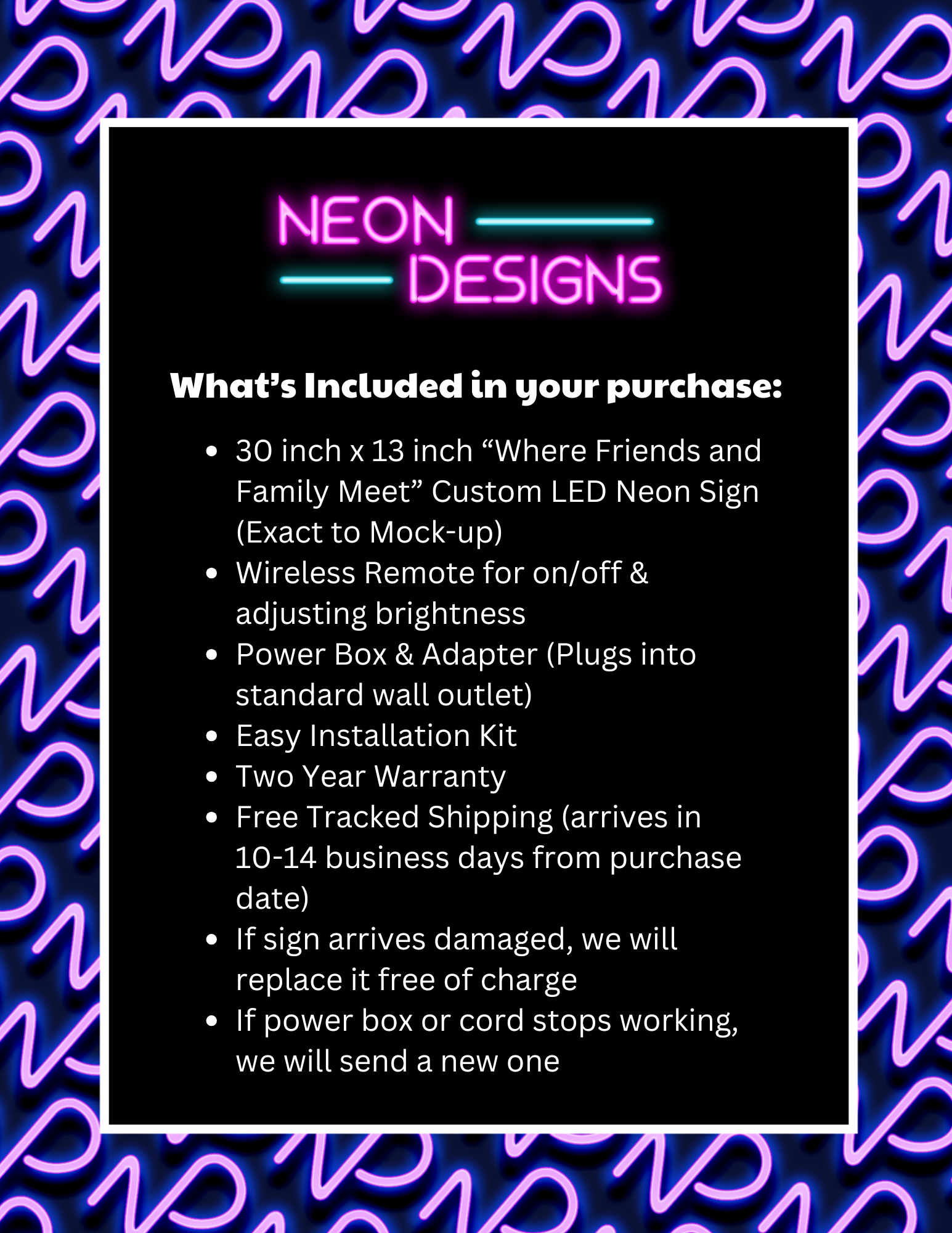 Where Friends and Family Meet - Premium Neon Artwork