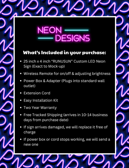 RUNUSUN - Premium Neon Artwork