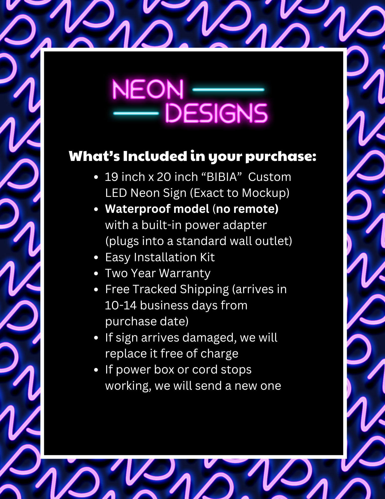 BIBIA - Premium Neon Artwork