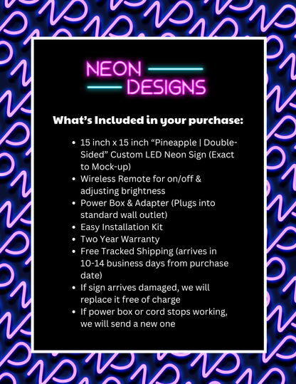 Pineapple | Double-Sided - Premium Neon Artwork