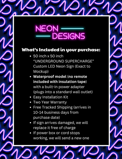 UNDERGROUND SUPERCHARGE - Premium Neon Artwork
