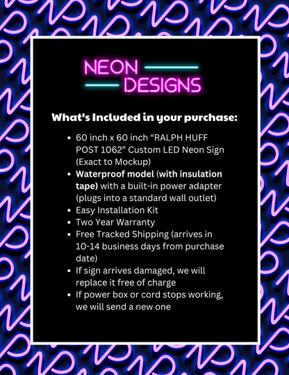RALPH HUFF POST 1062 - Premium Neon Artwork