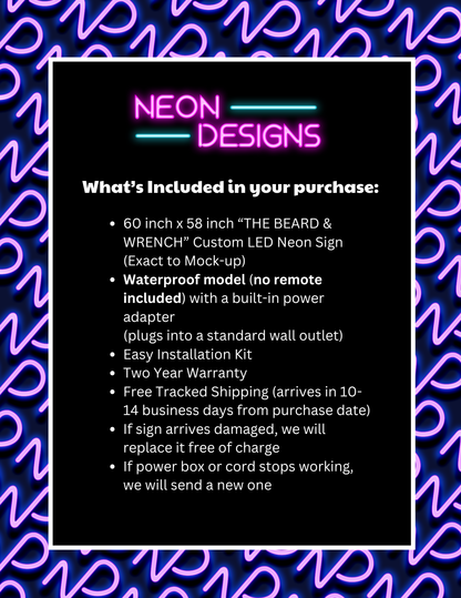 THE BEARD & WRENCH - Premium Neon Artwork