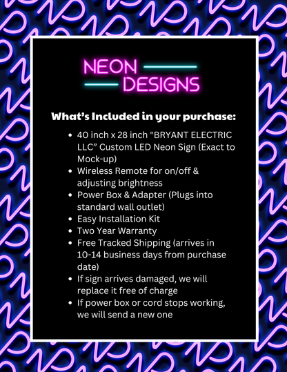 BRYANT ELECTRIC LLC - Premium Neon Artwork