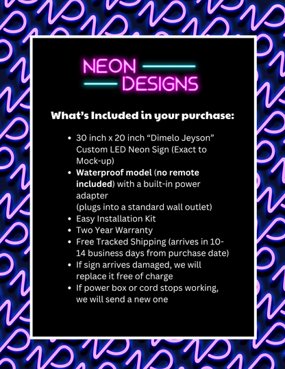 #Dimelo Jeyson - Premium Neon Artwork