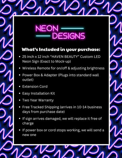 Haven Beauty - Premium Neon Artwork