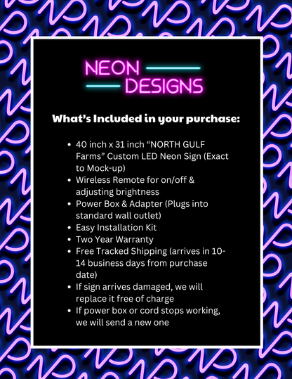 NORTH GULF Farms - Premium Neon Artwork