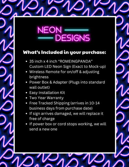 ROMEINGPANDA - Premium Neon Artwork