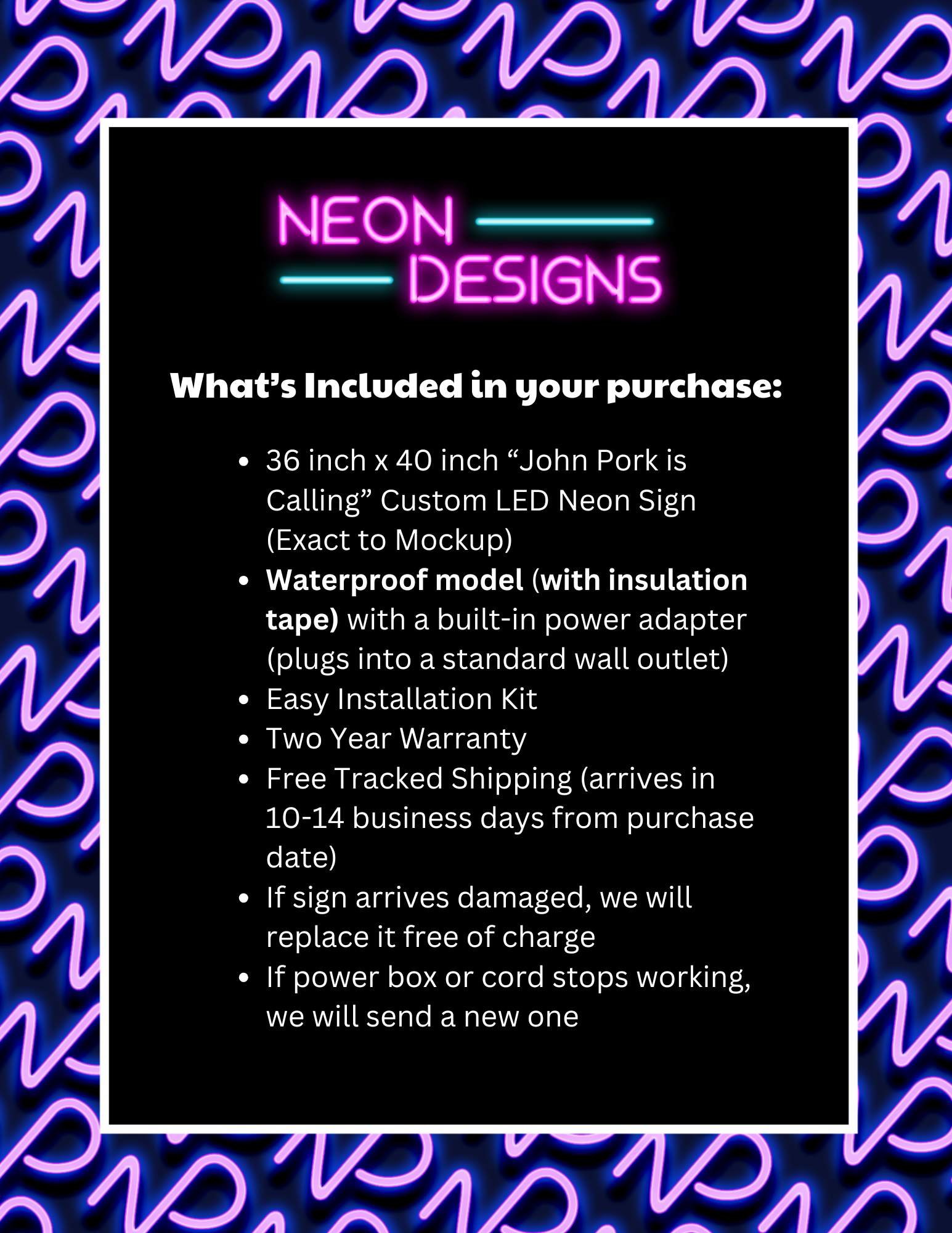 John Pork is Calling - Premium Neon Artwork