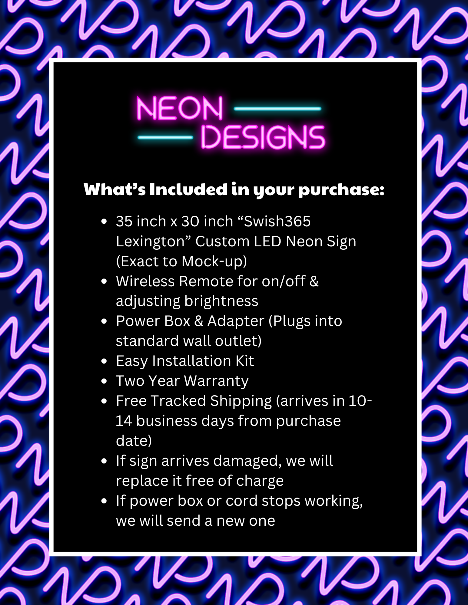Swish365 Lexington - Premium Neon Artwork
