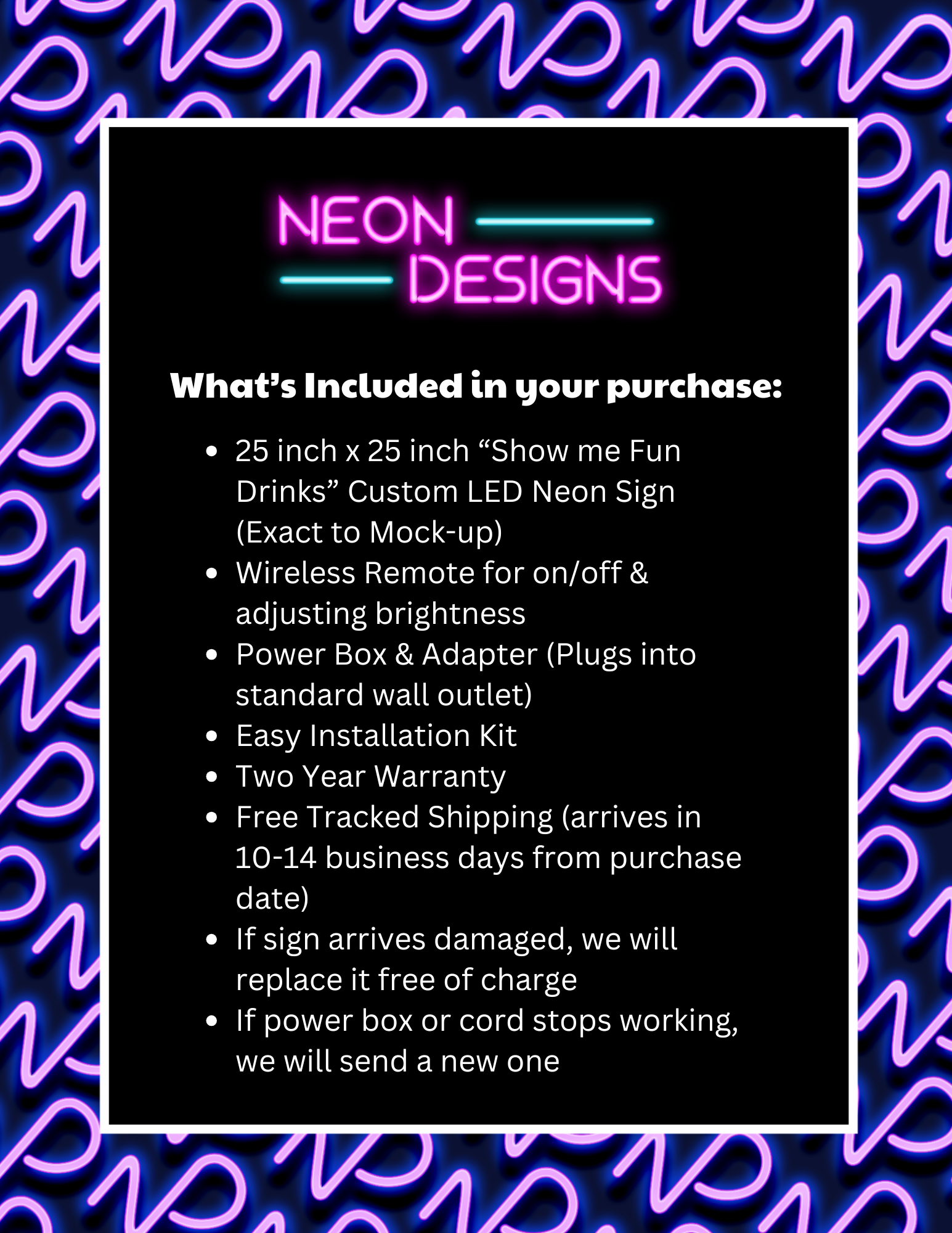 Show me Fun Drinks - Premium Neon Artwork