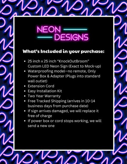 KnockOutBroom - Premium Neon Artwork